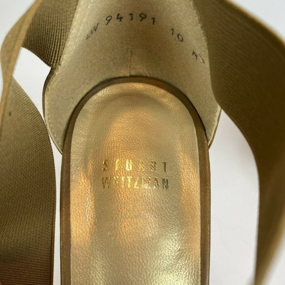 Stuart Weitzman Heeled Sandals 10 Midexter Stretch Strappy Chunky Leather‎ - Picture 8 of 10